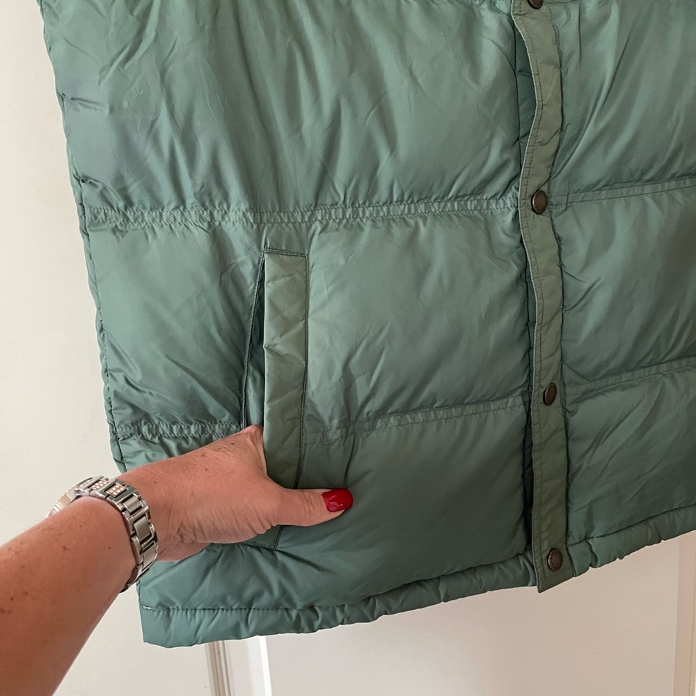 Men’s Lands' End Olive Quilted Jacket Feather Down Vest Size Medium - Picture 6 of 15